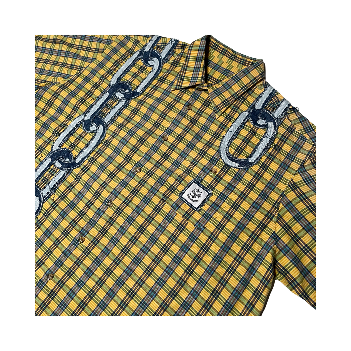 Chemise à manches courtes avec empiècements chaîne