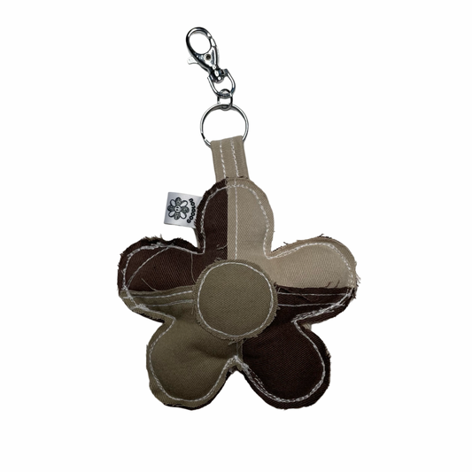 Porte-clé fleur en jean