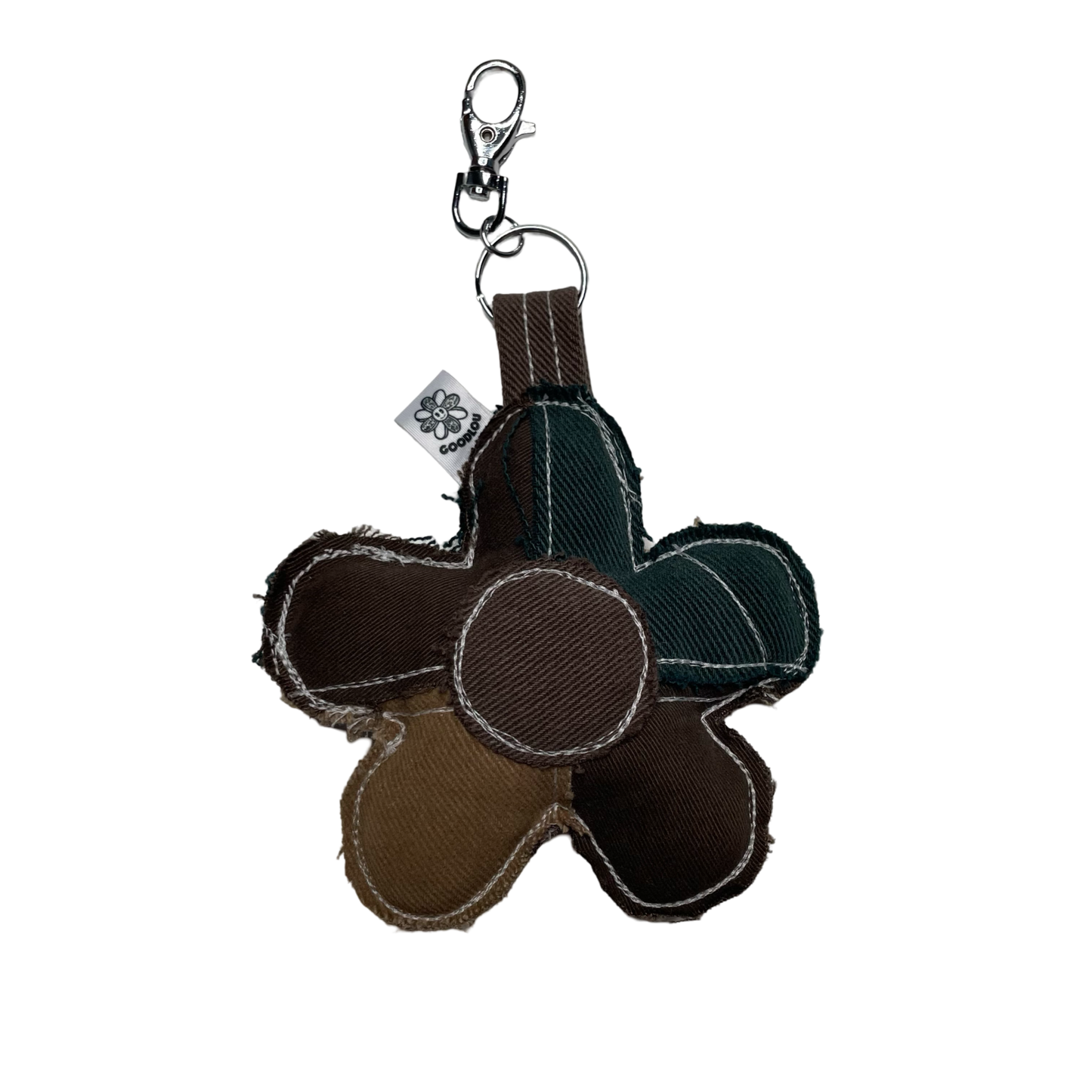 Porte-clé fleur en jean