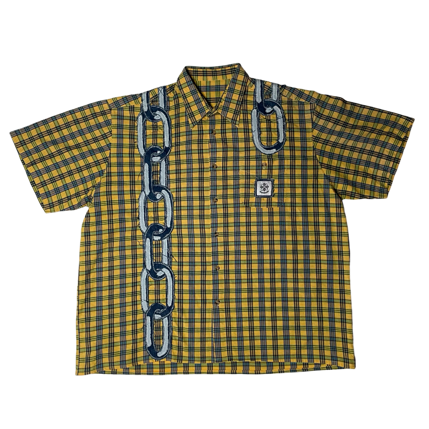 Chemise à manches courtes avec empiècements chaîne