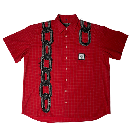 Chemise manches courtes avec empiècements chaîne