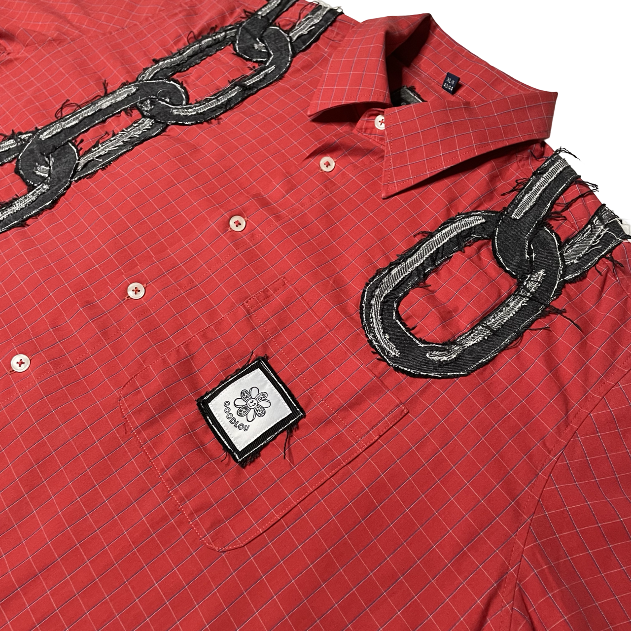Chemise manches courtes avec empiècements chaîne