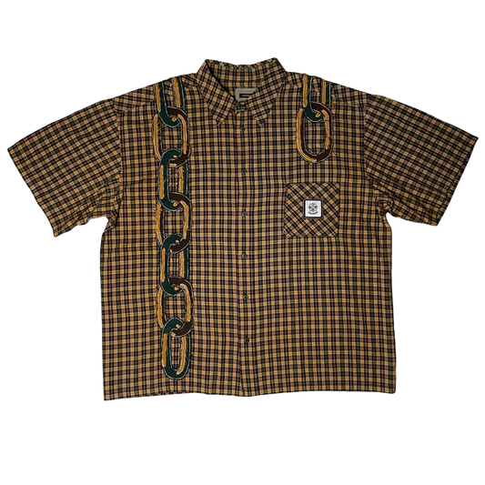 Chemise à manches courtes avec empiècements chaîne