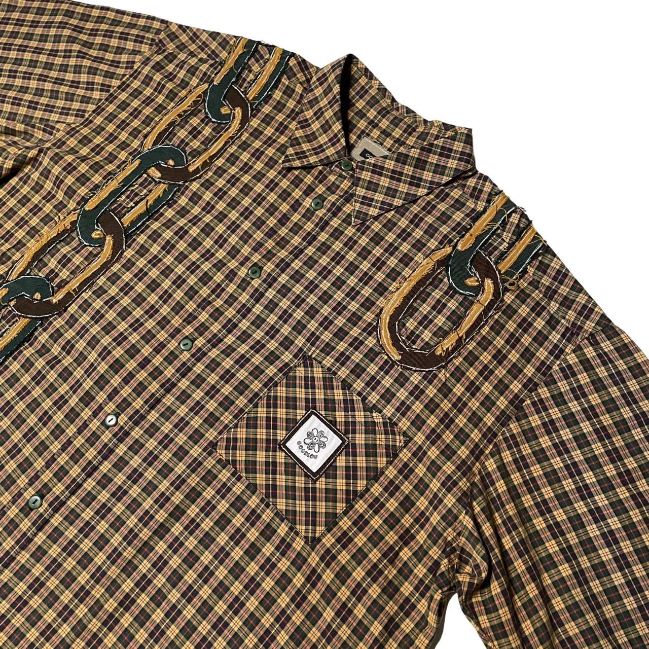 Chemise à manches courtes avec empiècements chaîne